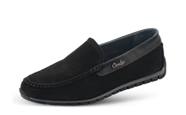 Men's moccasins in black снимка