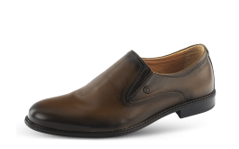 Men's formal shoes with ribbing in brown снимка