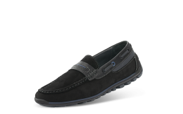 Мъжки Mокасини от черен набук снимка