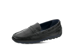 Men's moccasins from black leather снимка