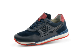 Men's sneakers in dark blue leather снимка