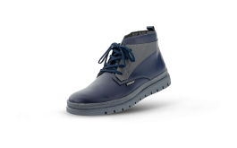 Мъжки боти от естествена кожа  в тъмносин цвят