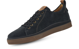 Мъжки спортни маратонки в тъмносив цвят и велур снимка