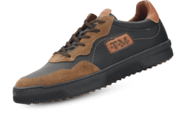 Мъжки спортни маратонки в черно и кафяво снимка