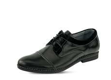 Men's formal shoes made in black lacquer and suede