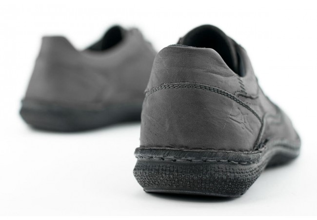 Men's shoes with shoelaces and perforation in grey colour Снимка 5