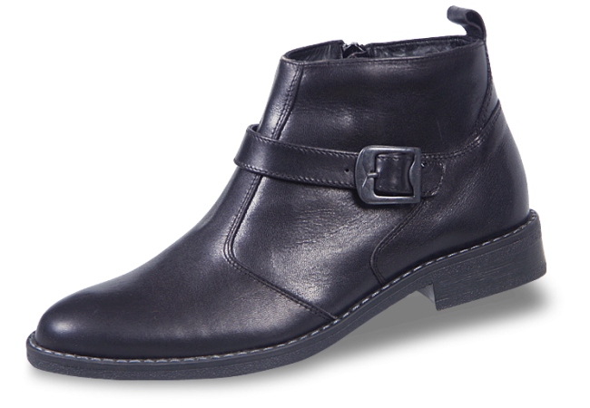 Formal men's boots with decorative buckle in black color Снимка 