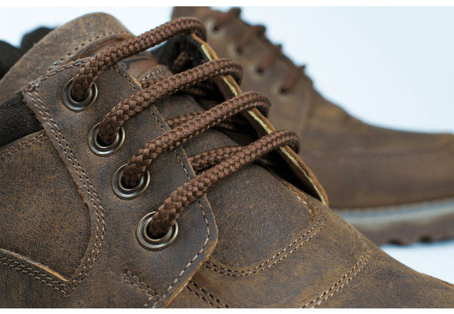 Мъжки кожени обувки с тъмна яка от велур Снимка 5