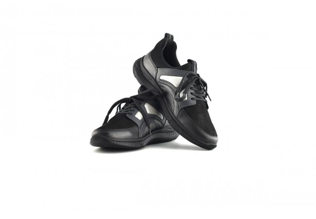 Men's sneakers in black and grey 360° Image