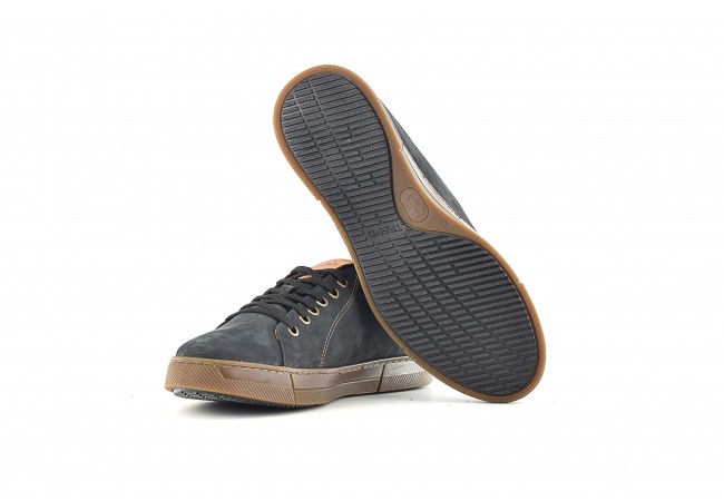 Men's sports shoes made from black nubuck Снимка 7