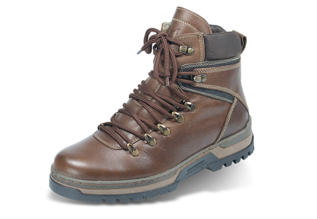 Men's brown boots with dark collar Снимка 4