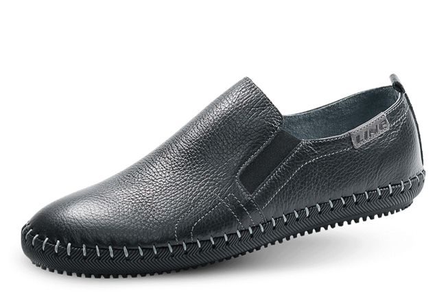 Кожени мъжки половинки с декоративен шев Снимка 