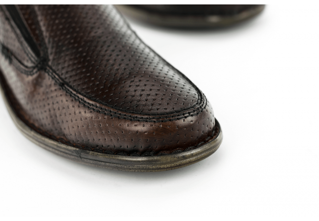 Brown men's shoes with ribbing Снимка 5