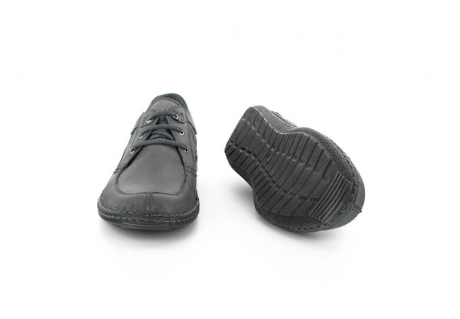Men's shoes with shoelaces and perforation in grey colour 360° Image