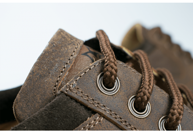 Мъжки кожени обувки с тъмна яка от велур Снимка 5