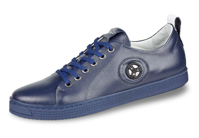 Men's sports shoes in dark blue color with decoration on the side Снимка 