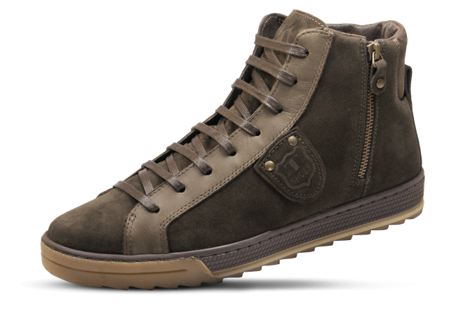 Men's brown sneakers with zipper and shoelaces Снимка 